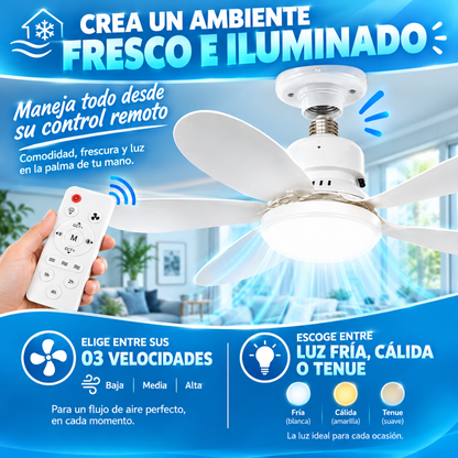 Ventilador de Techo LED + control remoto de regalo.